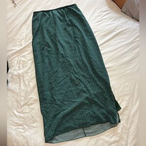 La Hearts Dark Green Floral Maxi Skirt